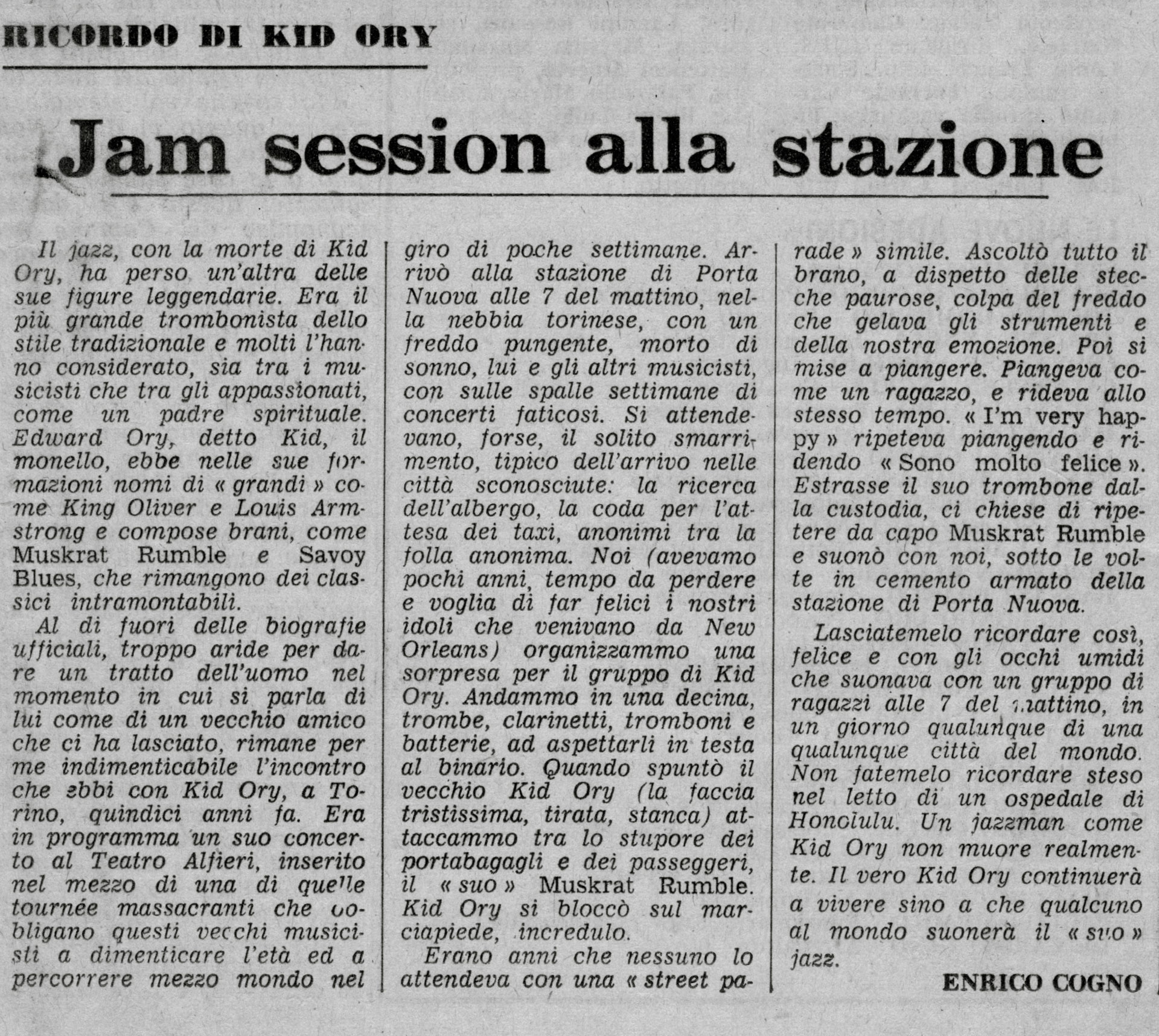 Ricordo di Kid Ory